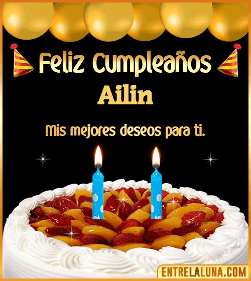 Gif de pastel de Cumpleaños Ailin