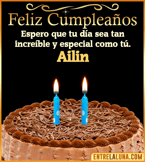 Gif de pastel de Feliz Cumpleaños Ailin