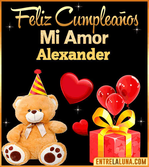 Gif Feliz Cumpleaños mi Amor Alexander