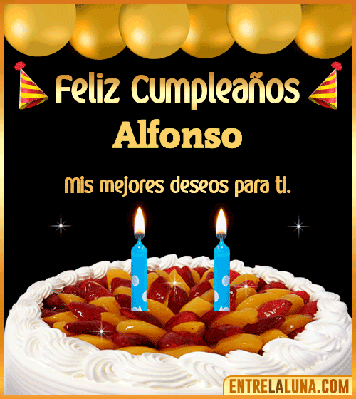 Gif de pastel de Cumpleaños Alfonso