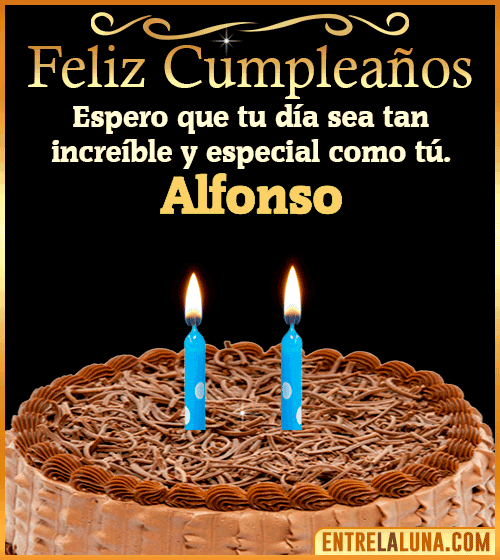 Gif de pastel de Feliz Cumpleaños Alfonso