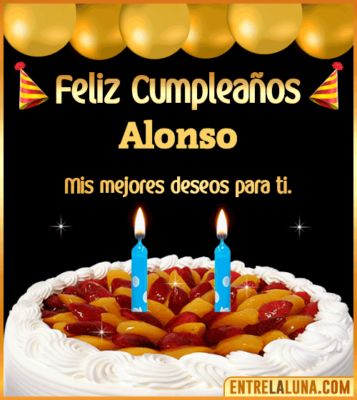 Gif de pastel de Cumpleaños Alonso