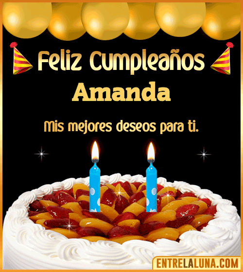 Gif de pastel de Cumpleaños Amanda