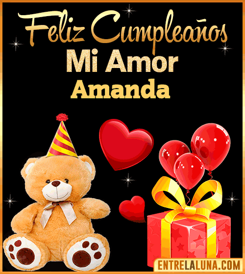 Gif Feliz Cumpleaños mi Amor Amanda