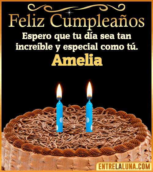Gif de pastel de Feliz Cumpleaños Amelia