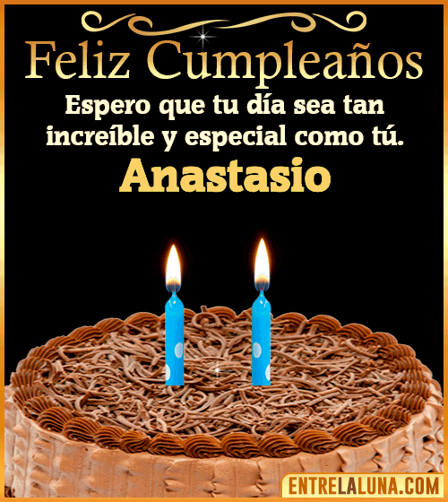 Gif de pastel de Feliz Cumpleaños Anastasio