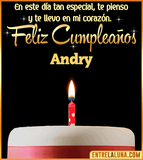 Te llevo en mi corazón Feliz Cumpleaños Andry