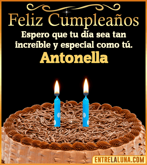 Gif de pastel de Feliz Cumpleaños Antonella