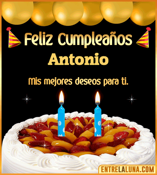Gif de pastel de Cumpleaños Antonio