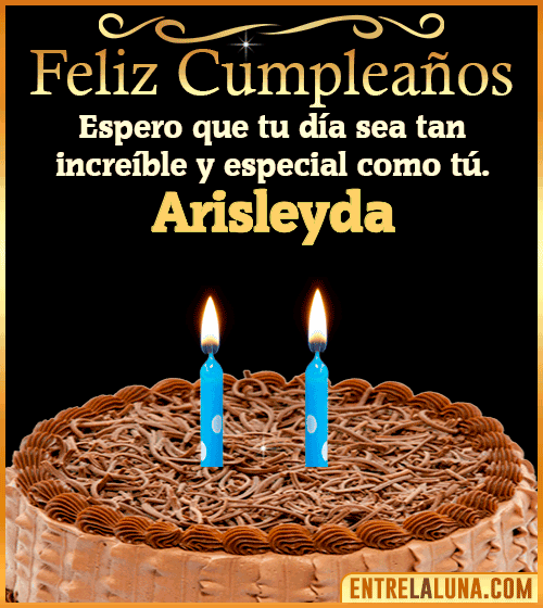 Gif de pastel de Feliz Cumpleaños Arisleyda