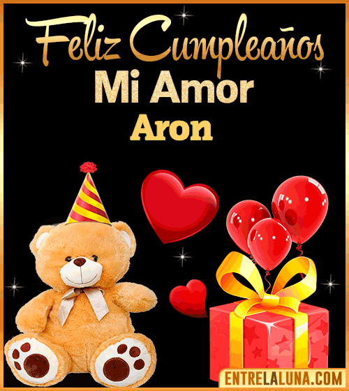 Gif Feliz Cumpleaños mi Amor Aron