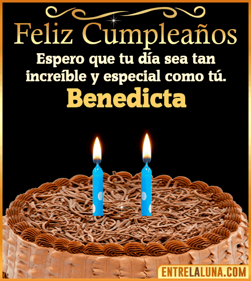 Gif de pastel de Feliz Cumpleaños Benedicta