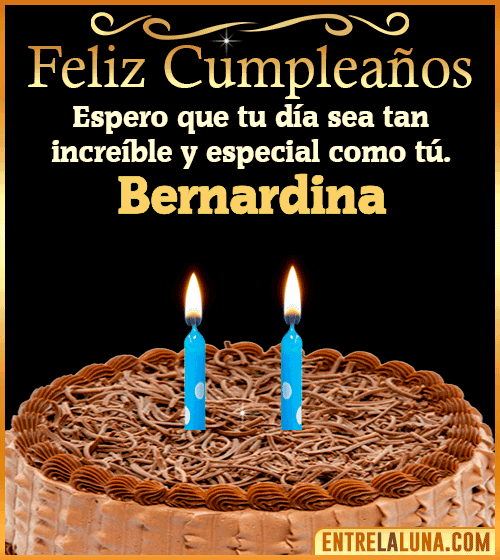 Gif de pastel de Feliz Cumpleaños Bernardina