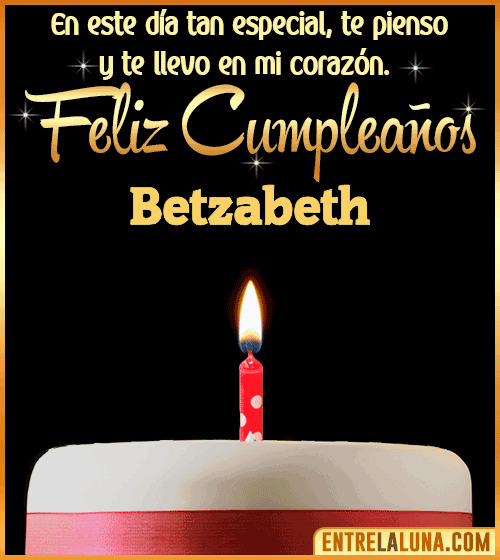 Te llevo en mi corazón Feliz Cumpleaños Betzabeth