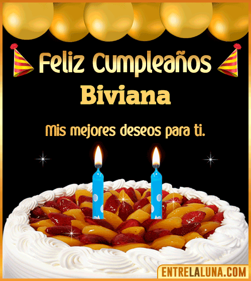 Gif de pastel de Cumpleaños Biviana