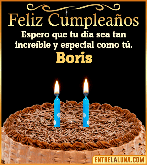 Gif de pastel de Feliz Cumpleaños Boris
