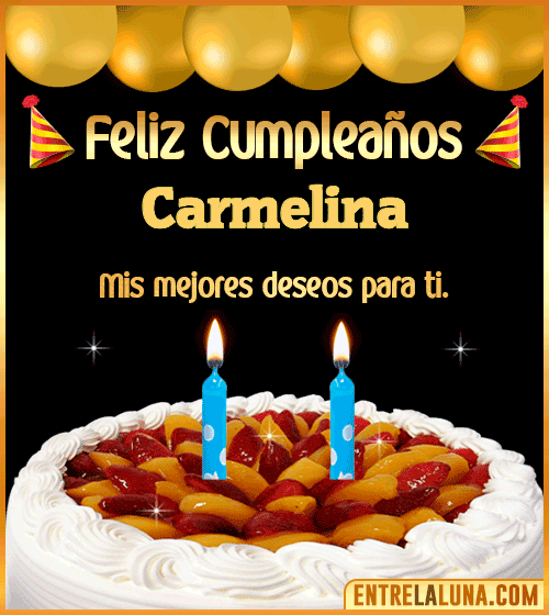 Gif de pastel de Cumpleaños Carmelina