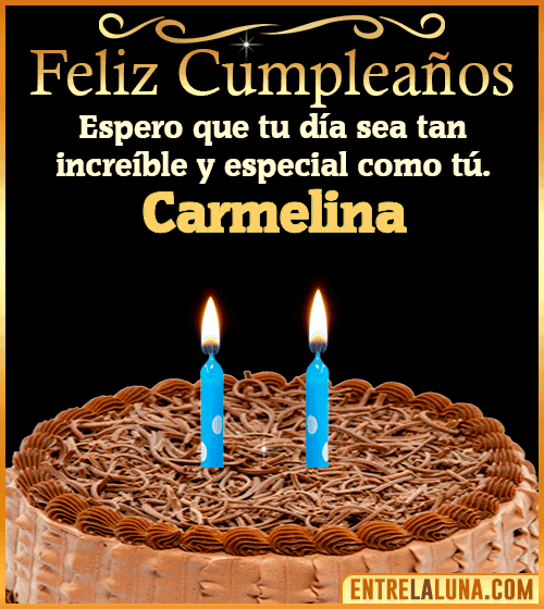 Gif de pastel de Feliz Cumpleaños Carmelina