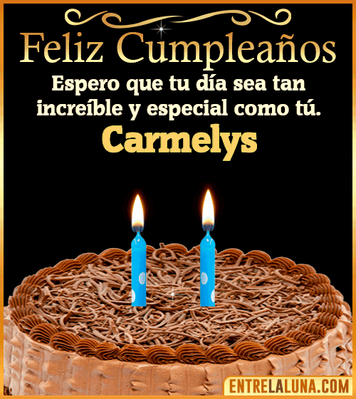 Gif de pastel de Feliz Cumpleaños Carmelys