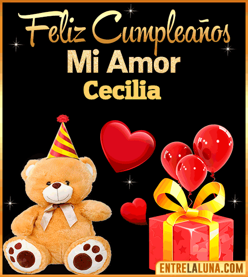 Gif Feliz Cumpleaños mi Amor Cecilia