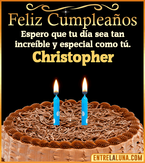 Gif de pastel de Feliz Cumpleaños Christopher