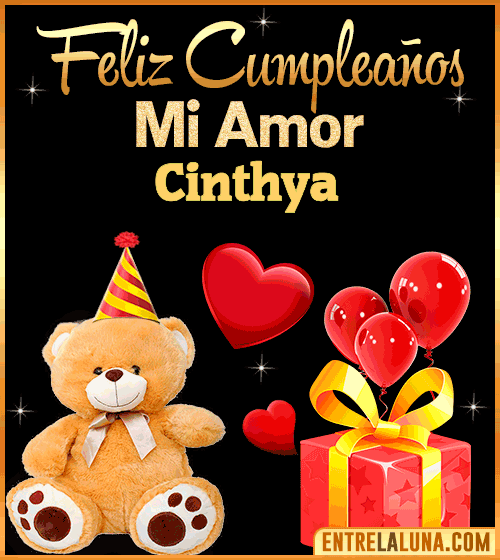 Gif Feliz Cumpleaños mi Amor Cinthya