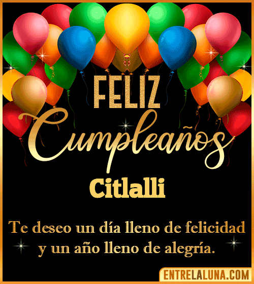 Mensajes de cumpleaños Citlalli