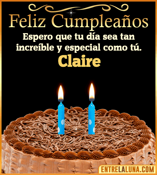 Gif de pastel de Feliz Cumpleaños Claire