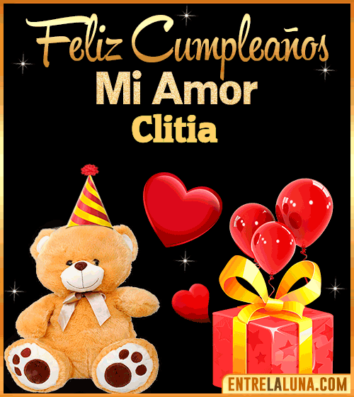 Gif Feliz Cumpleaños mi Amor Clitia