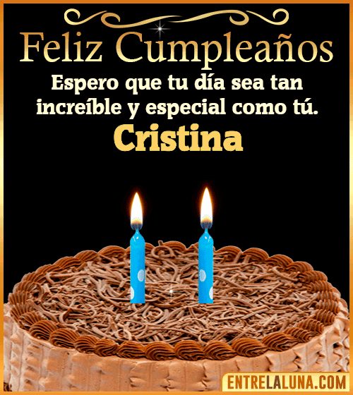 Gif de pastel de Feliz Cumpleaños Cristina