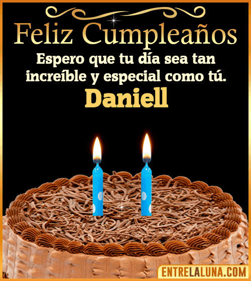 Gif de pastel de Feliz Cumpleaños Daniell