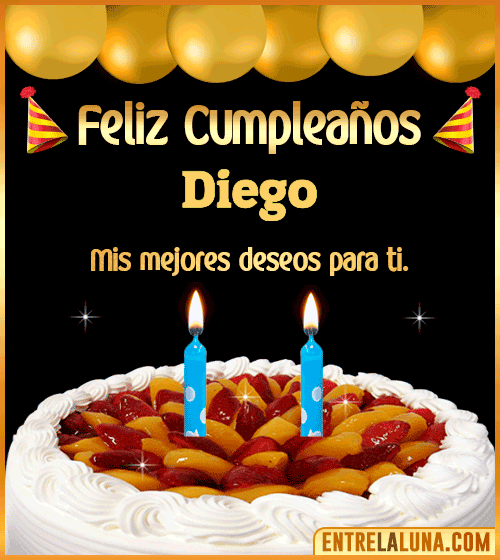 Gif de pastel de Cumpleaños Diego