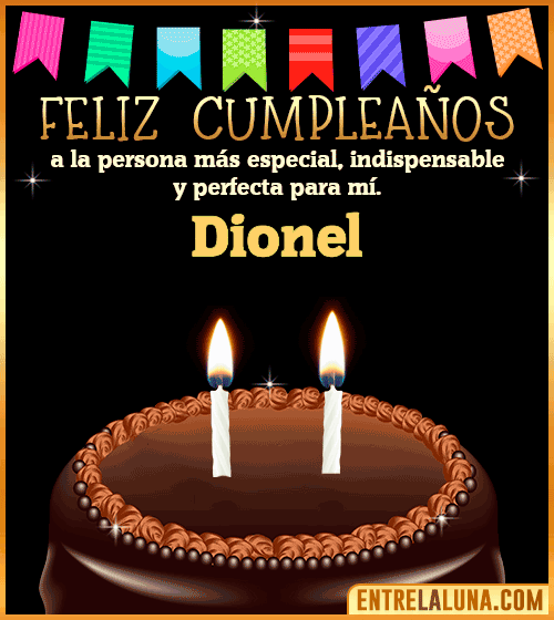 Feliz Cumpleaños a la persona más especial Dionel