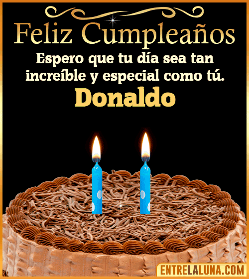 Gif de pastel de Feliz Cumpleaños Donaldo