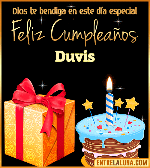 Feliz Cumpleaños, Dios te bendiga en este día especial Duvis
