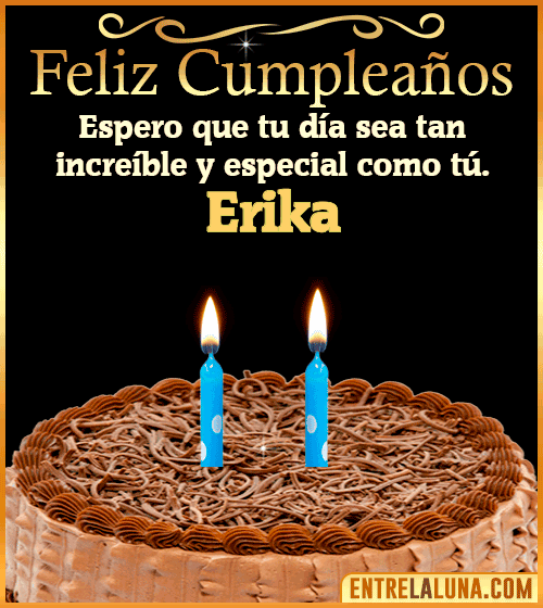 Gif de pastel de Feliz Cumpleaños Erika