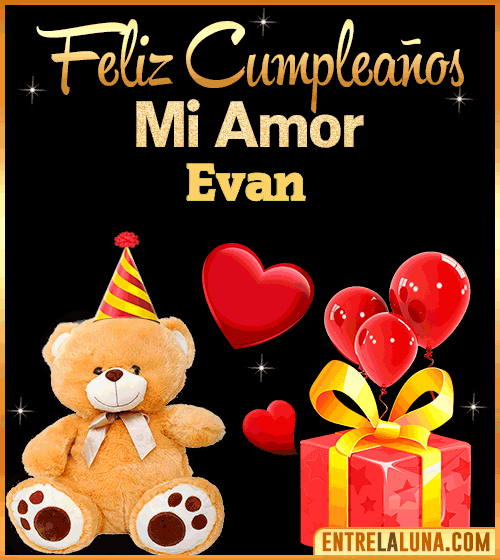 Gif Feliz Cumpleaños mi Amor Evan