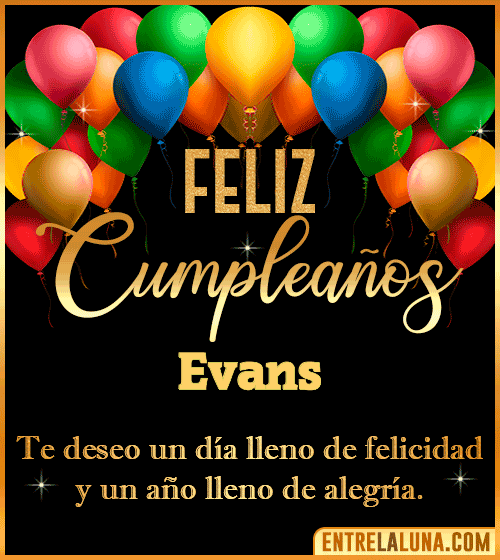 Mensajes de cumpleaños Evans
