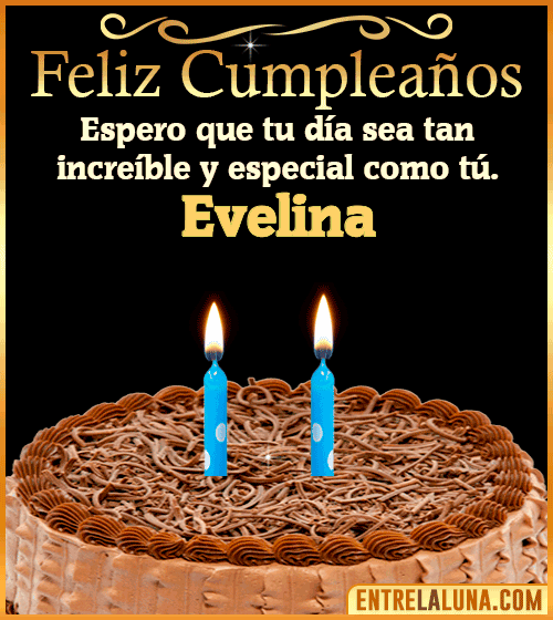 Gif de pastel de Feliz Cumpleaños Evelina