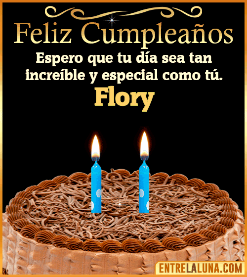Gif de pastel de Feliz Cumpleaños Flory
