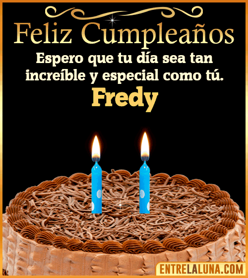 Gif de pastel de Feliz Cumpleaños Fredy