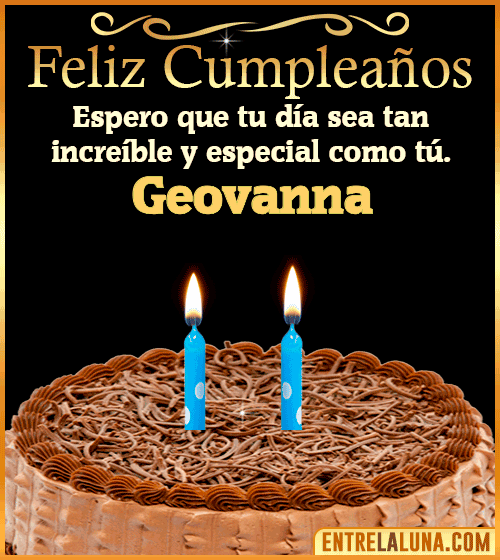 Gif de pastel de Feliz Cumpleaños Geovanna