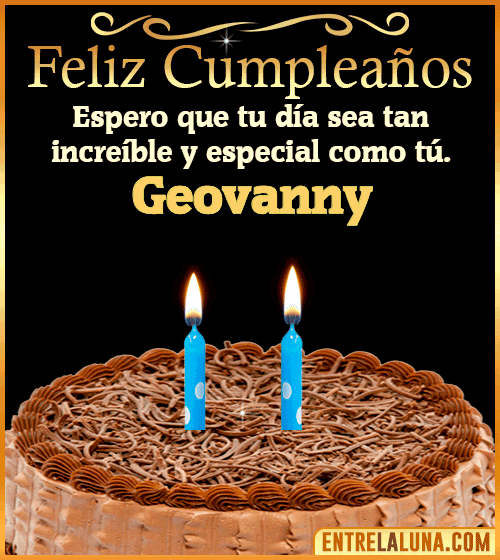 Gif de pastel de Feliz Cumpleaños Geovanny