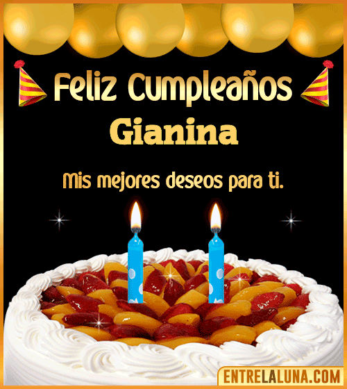 Gif de pastel de Cumpleaños Gianina