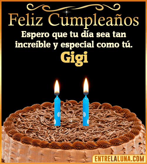Gif de pastel de Feliz Cumpleaños Gigi