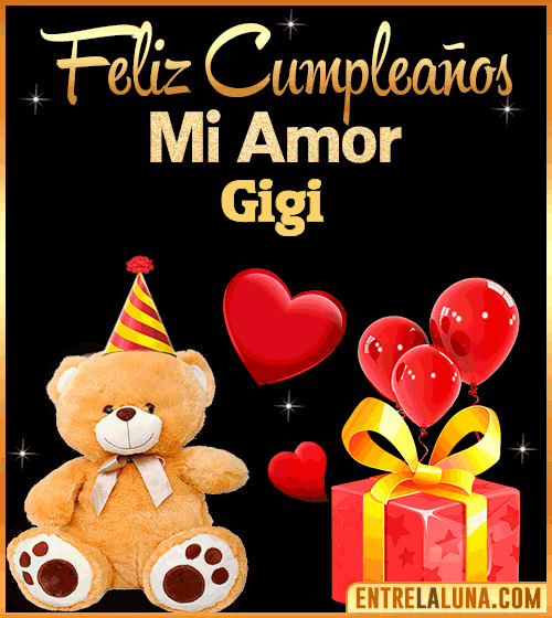 Gif Feliz Cumpleaños mi Amor Gigi