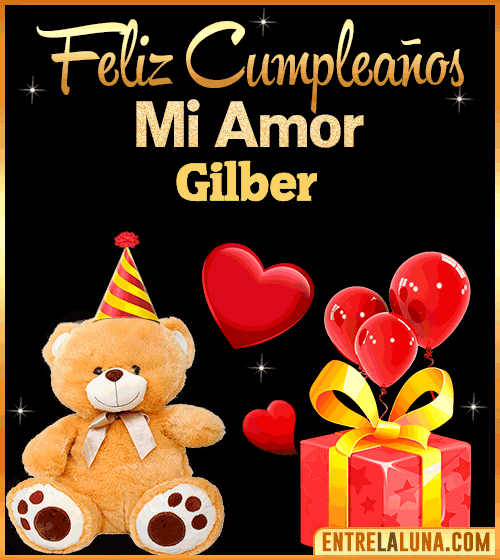 Gif Feliz Cumpleaños mi Amor Gilber