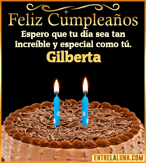 Gif de pastel de Feliz Cumpleaños Gilberta