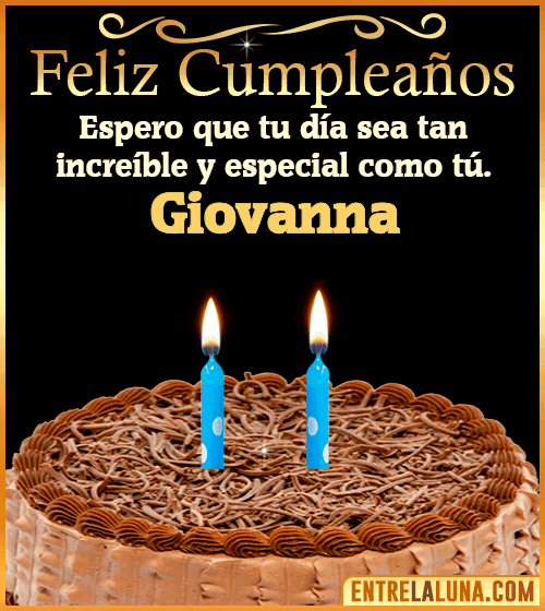 Gif de pastel de Feliz Cumpleaños Giovanna