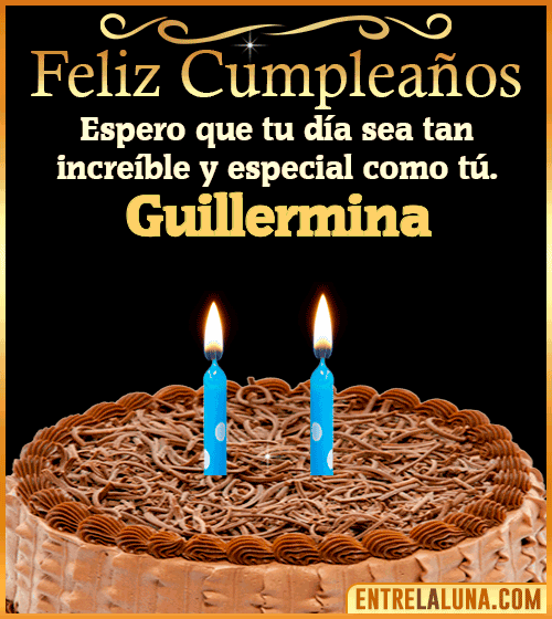 Gif de pastel de Feliz Cumpleaños Guillermina
